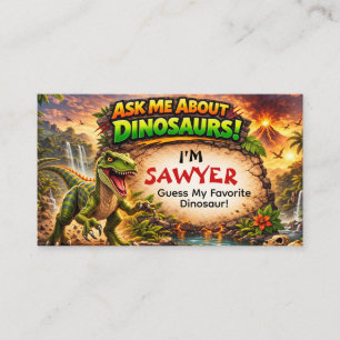 Contato Cartão de Apresentação de Dinossauro Legal para Cr