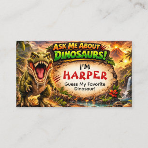 Contato Cartão de Apresentação de Dinossauro Legal para Cr