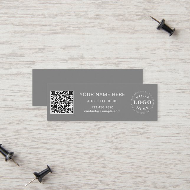 Contato Cartão de Chamada de Cinza Compacta Elegante para  (Frente/Verso In Situ)