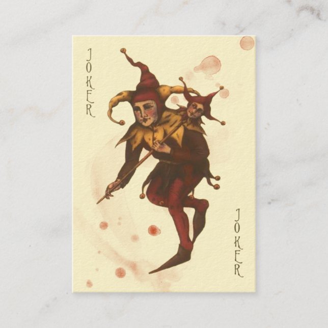 Contato Cartão de Chamada de Joker com Manchas de Sangue (Frente)