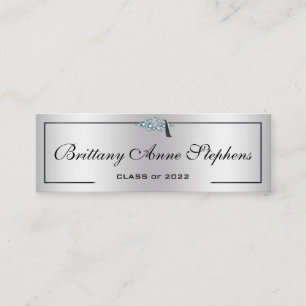 Contato Cartão de Chamada Diamond StuFormando Boné Silve