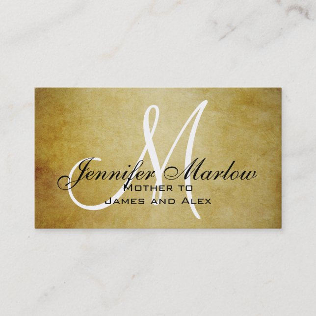 Contato Cartão de Chamada para Mamães Monogramas de papel  (Frente)