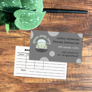 Contato Cartão de Cinza de Instrutor de Condução de Carros