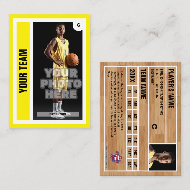 Contato Cartão de Comércio de Basquete Personalizado - Ama (Frente/Verso)