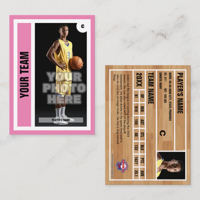 Contato Cartão de Comércio de Basquete Personalizado - Ros (Frente/Verso)