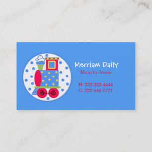 Contato Cartão de data azul do jogo das mamães do trem