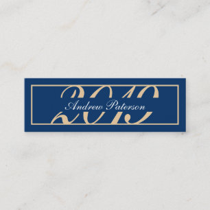 Contato Cartão de graduação clássico de ouro azul legante