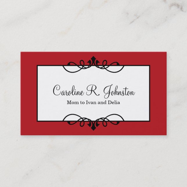 Contato Cartão de mamãe personalizada de quadro clássico d (Frente)