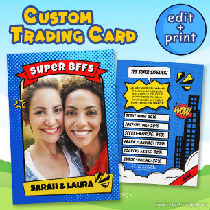 Contato Cartão de Melhores Amigos Personalizado BFF Quadri