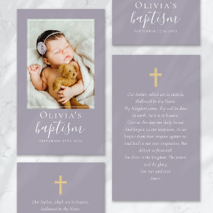 Contato Cartão de Oração Baptism Photo Keepsasawn