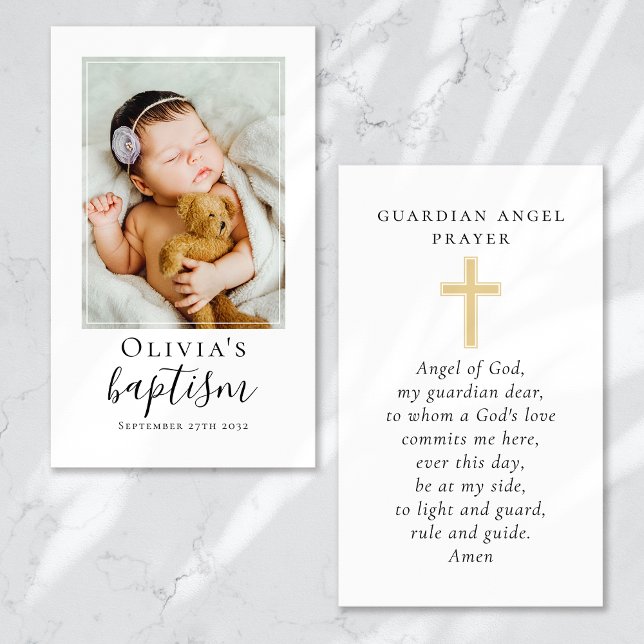 Contato Cartão de Oração Baptism Photo Keepsasawn (Criador carregado)