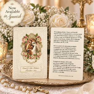 Contato Cartão de Oração Católica de Casamento Espanhol