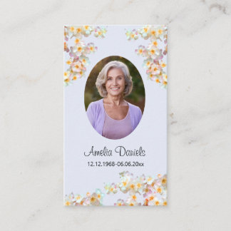 Contato Cartão de Oração de Funeral de Flor Silvestre Boni