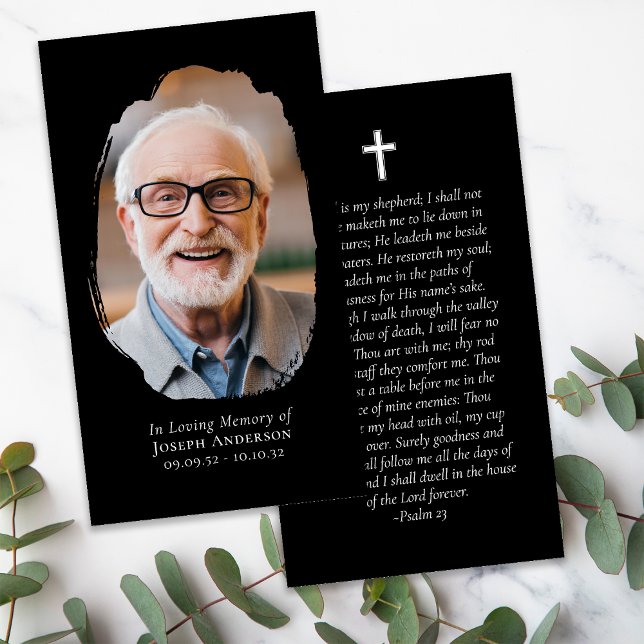 Contato Cartão de Oração de Memória Cruzada de Foto Preta (Criador carregado)