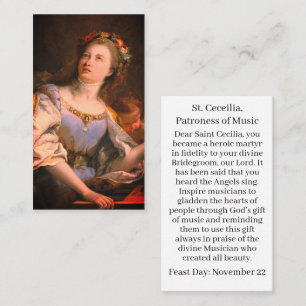 Contato Cartão de Oração Personalizável Cecielia santo