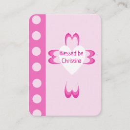 Contato Cartão de Oração Santa do Batismo Rosa para Menina