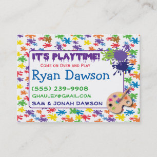 Contato Cartão de Playdate do artista e do pintor