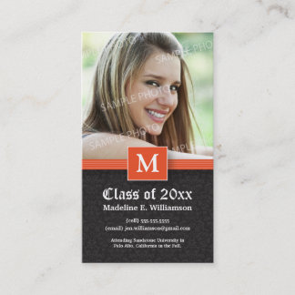 Contato Cartão de Status de Graduação para Damask Elegante