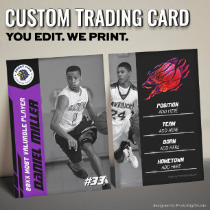 Contato Cartão de Troca de Basquete Personalizado, Cartão