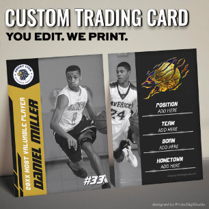 Contato Cartão de Troca de Basquete Personalizado, Cartão 