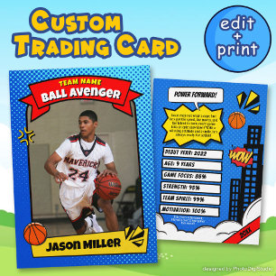 Contato Cartão de Troca de Basquete Personalizado, Cartão 