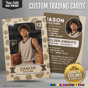 Contato Cartão de Troca de Basquete Personalizado, Cores E