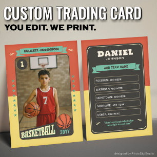 Contato Cartão de Troca de Basquete Personalizado, Jogador