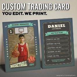 Contato Cartão de Troca de Basquete Personalizado, Jogador