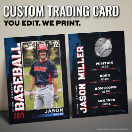 Contato Cartão de Troca de Beisebol Personalizado, Jogador