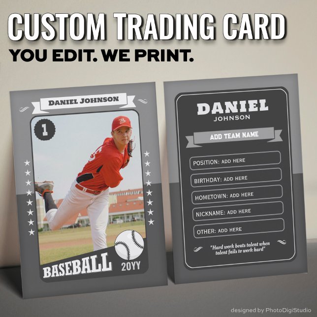Contato Cartão de Troca de Beisebol Personalizado, Jogador (Custom Baseball Trading Card, Teal Retro Player Card)