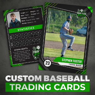 Contato Cartão de Troca de Beisebol Profissional Green & B