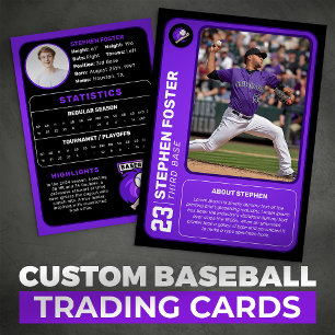 Contato Cartão de Troca de Beisebol Roxo Presente Jogador