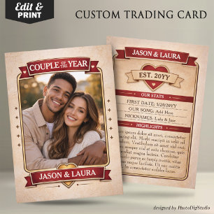 Contato Cartão de Troca de Casal Personalizado, Aniversári