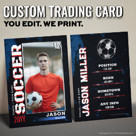 Contato Cartão de Troca de Futebol Personalizado, Azul Ver