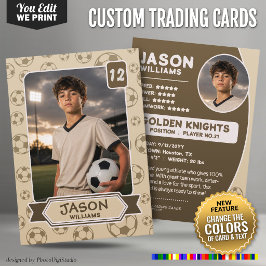 Contato Cartão de Troca de Futebol Personalizado, Cores Ed