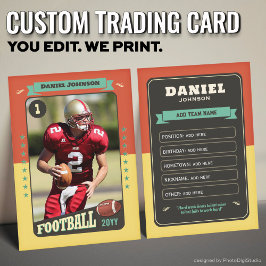 Contato Cartão de Troca de Futebol Personalizado, Jogador 