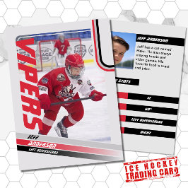 Contato Cartão de Troca de Hockey no Gelo Vermelho