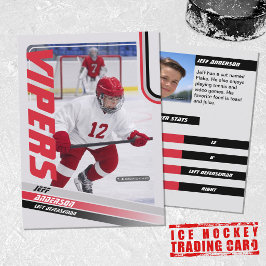 Contato Cartão de Troca de Hockey no Gelo Vermelho