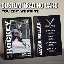Contato Cartão de Troca de Hockey Personalizado, Jogador d
