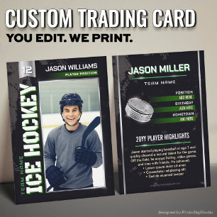 Contato Cartão de Troca de Hockey Personalizado, Jogador G