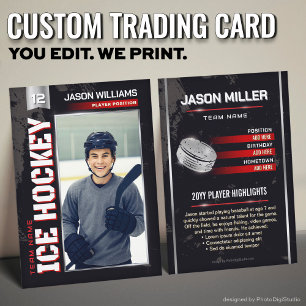 Contato Cartão de Troca de Hockey Personalizado, Jogador P