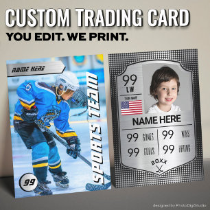Contato Cartão de Troca de Hockey Personalizado, Jogador S