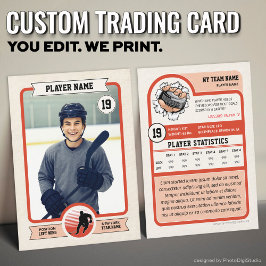 Contato Cartão de Troca de Hockey Personalizado Vintage, J