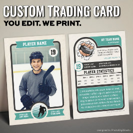 Contato Cartão de Troca de Hockey Personalizado Vintage, J