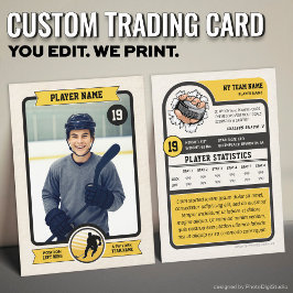 Contato Cartão de Troca de Hockey Personalizado Vintage, J