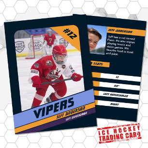 Contato Cartão de Troca de Hóquei no Gelo em Violeta Vibra