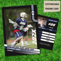 Cartão de Troca de Jogador de Lacrosse em Azul Pre