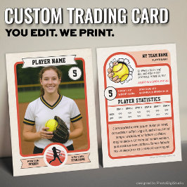 Contato Cartão de Troca de Softbol Personalizado Vintage, 