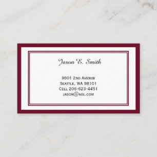 Contato Cartão de Visita Clássico Bordado