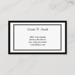 Contato Cartão de Visita Clássico Bordado